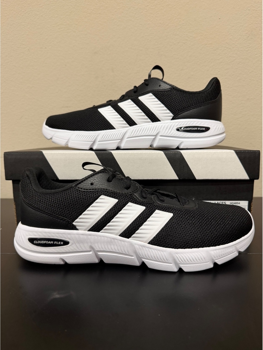 Size 10 - Adidas Cloudfoam Flex Laces “Black”